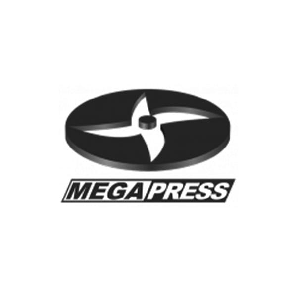 MegaPress logo with circular design